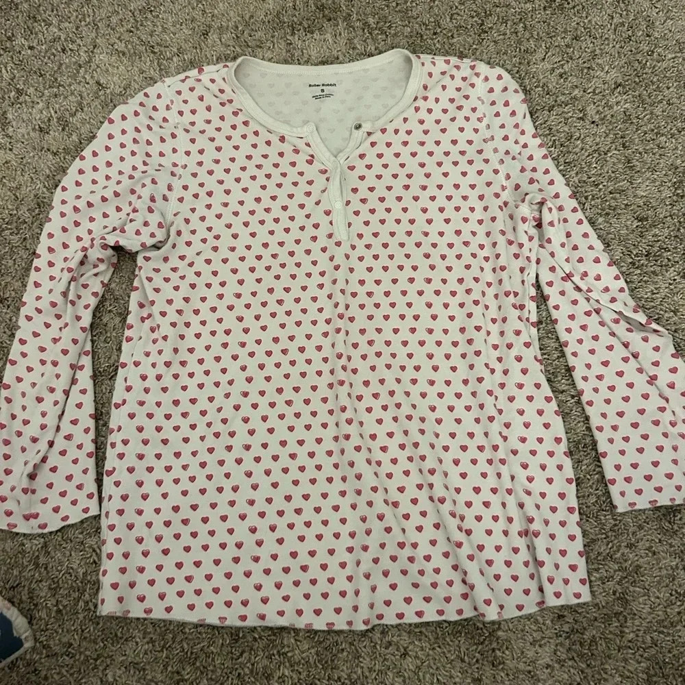 Roller rabbit pink heart top
